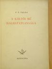 F. X. Salda - A költői mű halhatatlansága [antikvár]
