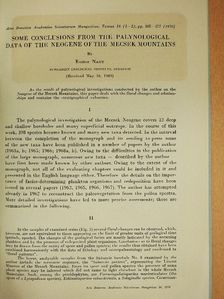 Eszter Nagy - Some Conclusions from the Palynological Data of the Neogene of the Mecsek Mountains [antikvár]