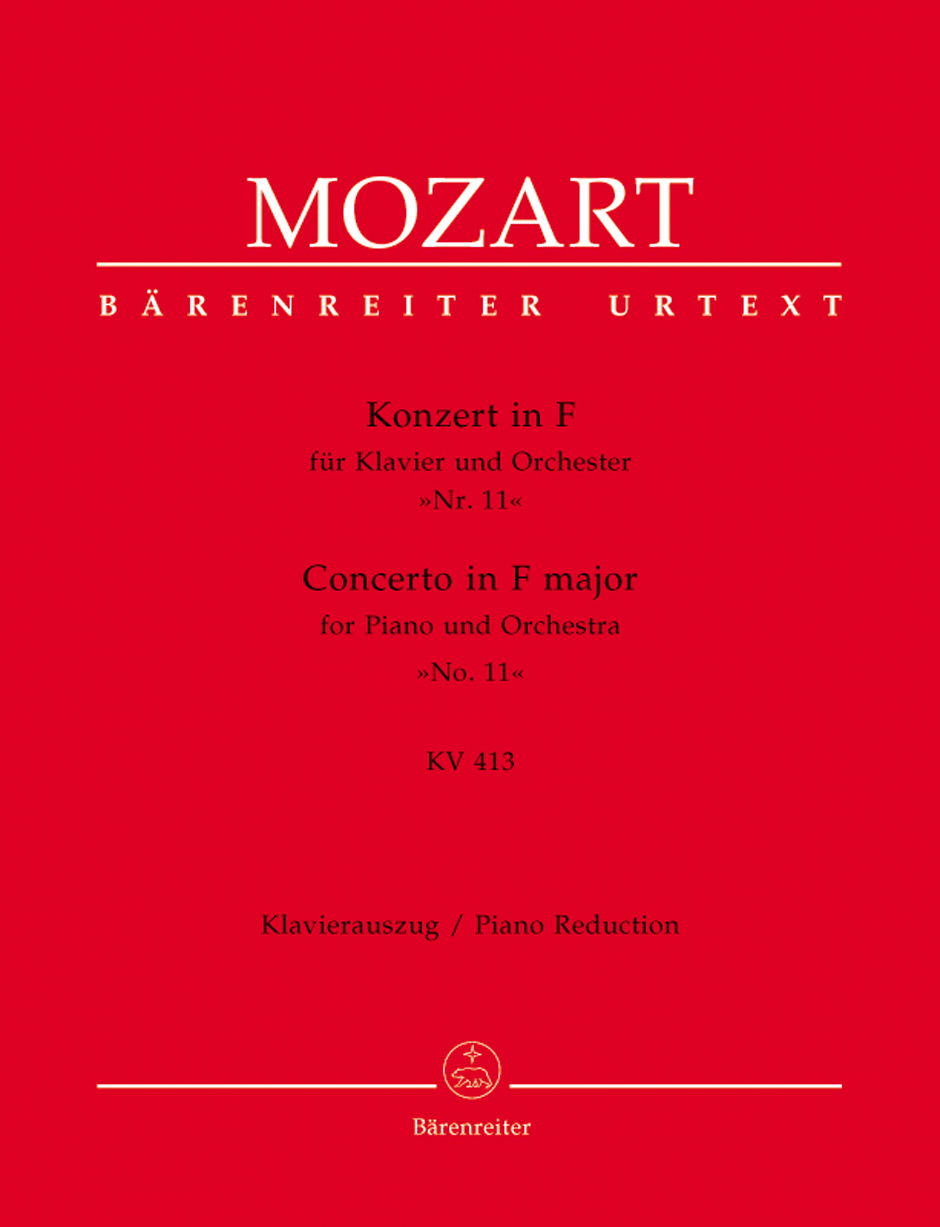 MOZART, W,A, - KONZERT IN F FÜR KLAVIER UND ORCHESTER NR.11 KV 413 KLAVIERAUSZUG URTEXT