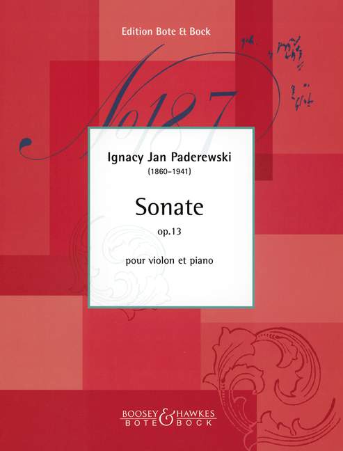 PADEREWSKI - SONATE OP.13 POUR VIOLON ET PIANO