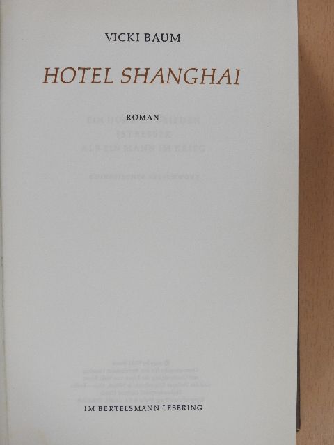 Vicki Baum - Hotel Shanghai [antikvár]