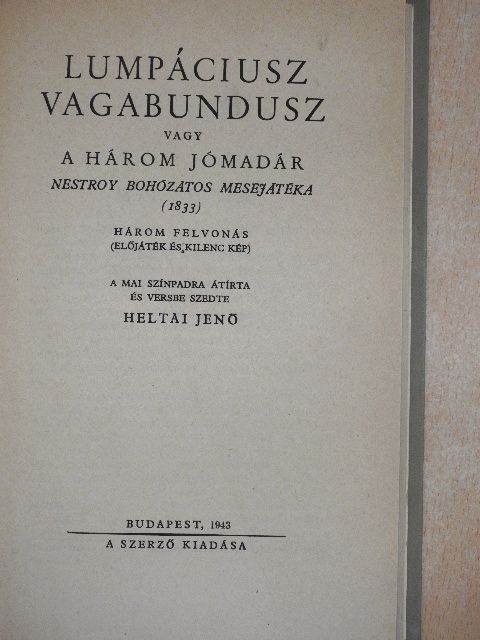 Johann Nestroy - Lumpáciusz Vagabundusz [antikvár]
