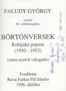 Faludy György - Börtönversek - Robijake pojemi (fordító által dedikált) [antikvár]