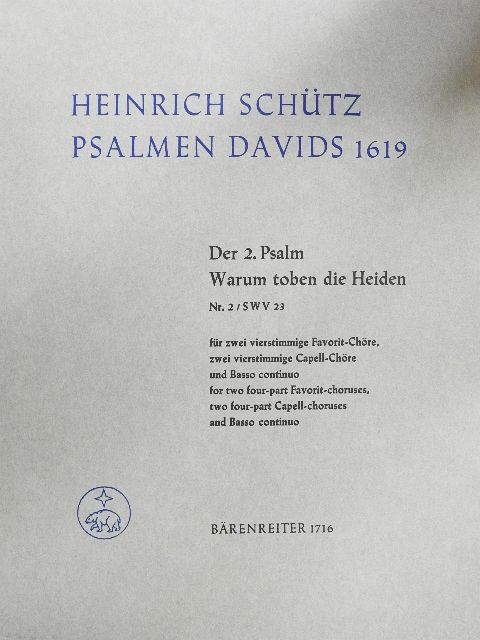 Heinrich Schütz - Psalmen Davids 1619 [antikvár]