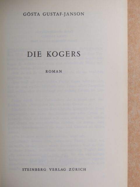 Gösta Gustaf Janson - Die Kogers [antikvár]