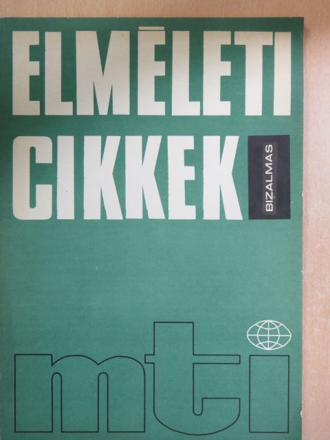 Alexander Eckstein - Elméleti cikkek 1973. december 17. [antikvár]