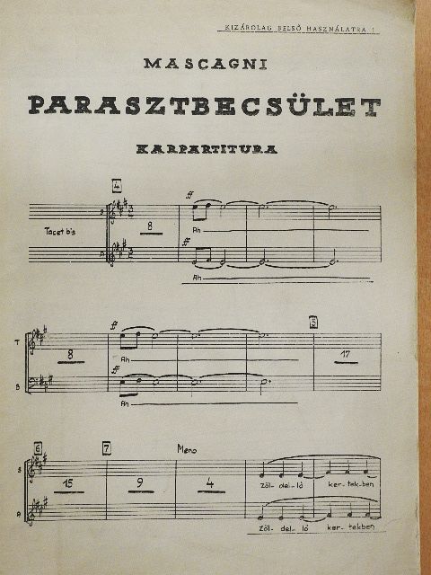 Pietro Mascagni - Parasztbecsület [antikvár]