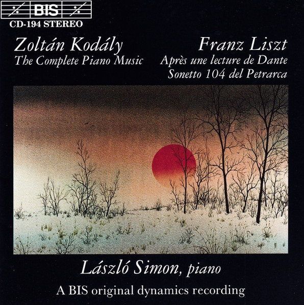 KODÁLY, LISZT - THE COMPLETE PIANO MUSIC CD SIMON
