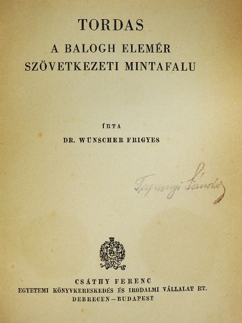 Dr. Wünscher Frigyes - Tordas [antikvár]