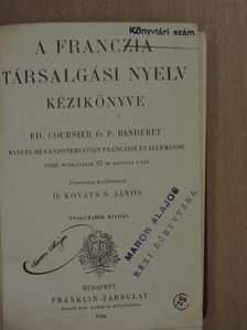 Ed. Coursier - A franczia társalgási nyelv kézikönyve [antikvár]