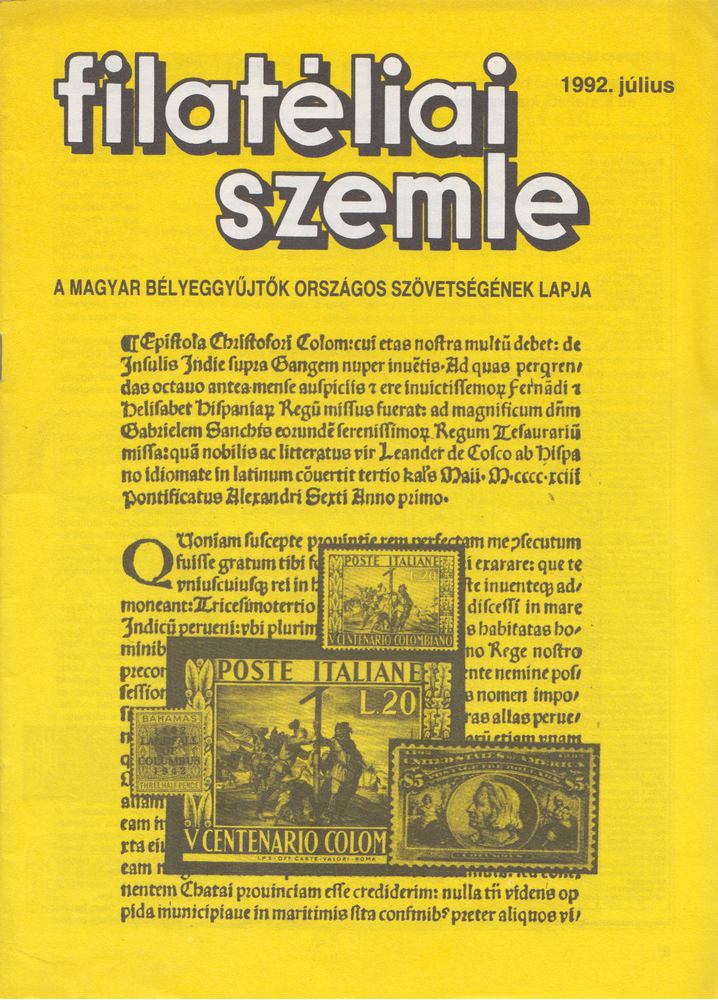 SIMON GY. FERENC - Filatéliai szemle 1992. július [antikvár]