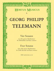 TELEMANN - VIER SONATE AUS "DER GETREUE MUSIKMEISTER" FÜR ALTBLOCKFLÖTE UND BC