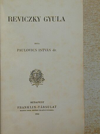 Dr. Paulovics István - Reviczky Gyula [antikvár]