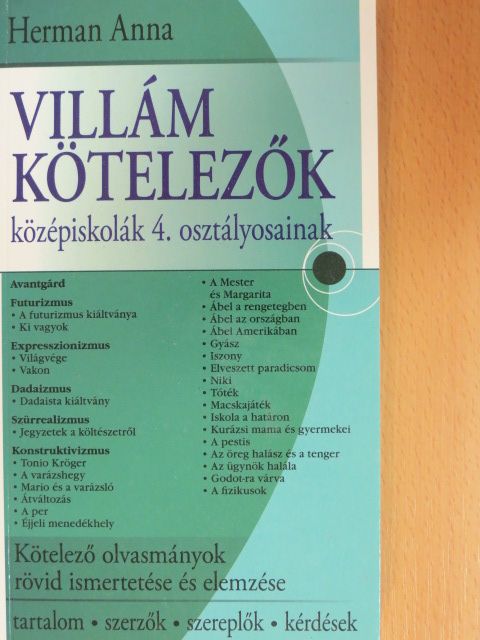 Villám kötelezők középiskolák 4. osztályosainak [antikvár]