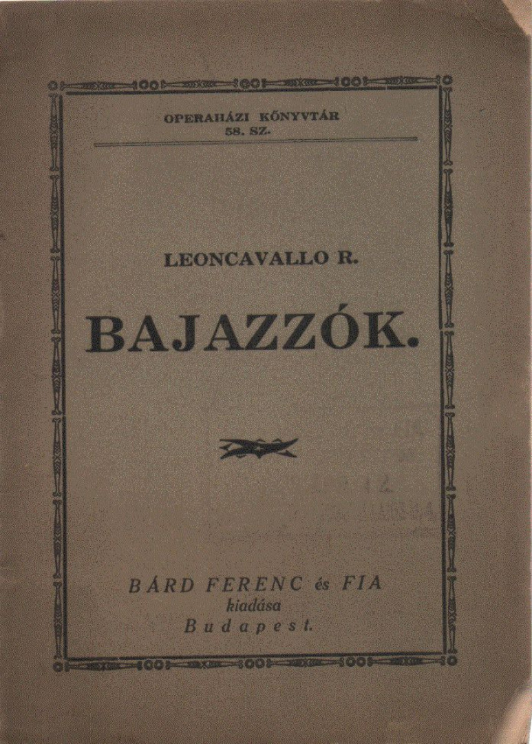 R. Leoncavallo - Bajazzók [antikvár]
