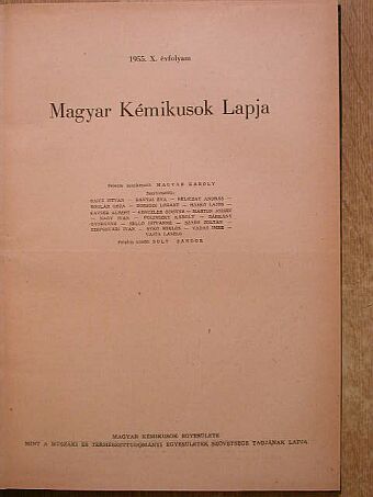 Balló Rudolf - Magyar Kémikusok Lapja 1955. január-december [antikvár]