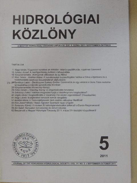 Andrási Gábor - Hidrológiai Közlöny 2011. szeptember-október [antikvár]