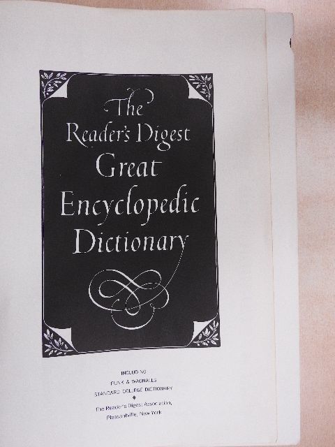 The Reader's Digest Great Encyclopedic Dictionary [antikvár]