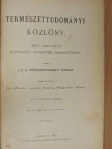 Cserháti Sándor - Természettudományi Közlöny 1889. januárius-december/Pótfüzetek a Természettudományi Közlönyhöz 1889. januárius-október [antikvár]