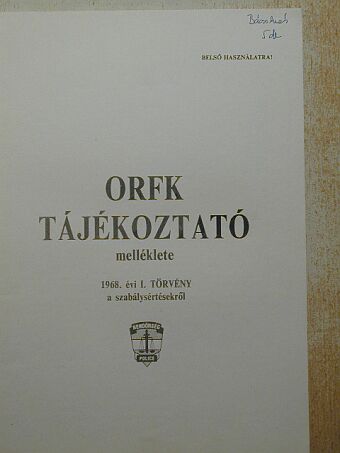 ORFK tájékoztató melléklete [antikvár]