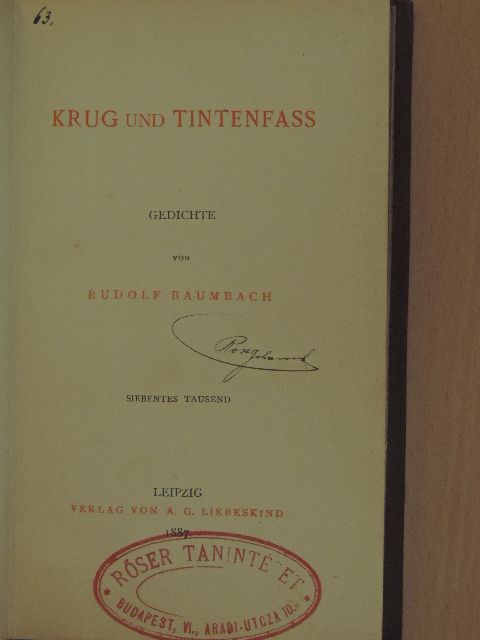 Rudolf Baumbach - Krug und Tintenfass [antikvár]