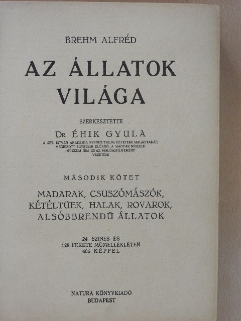 Brehm Alfréd - Brehm - Az állatok világa 2. [antikvár]