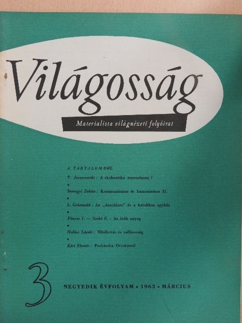 Fényes Imre - Világosság 1963. március [antikvár]