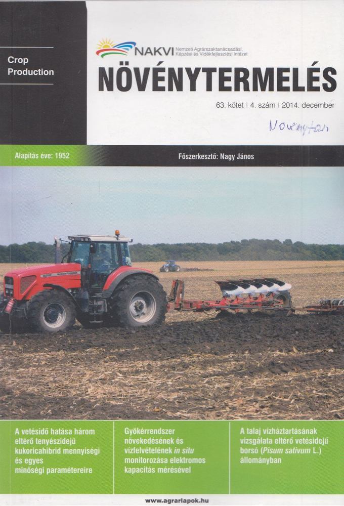 Nagy János (főszerk.) - Növénytermelés 2014. december [antikvár]