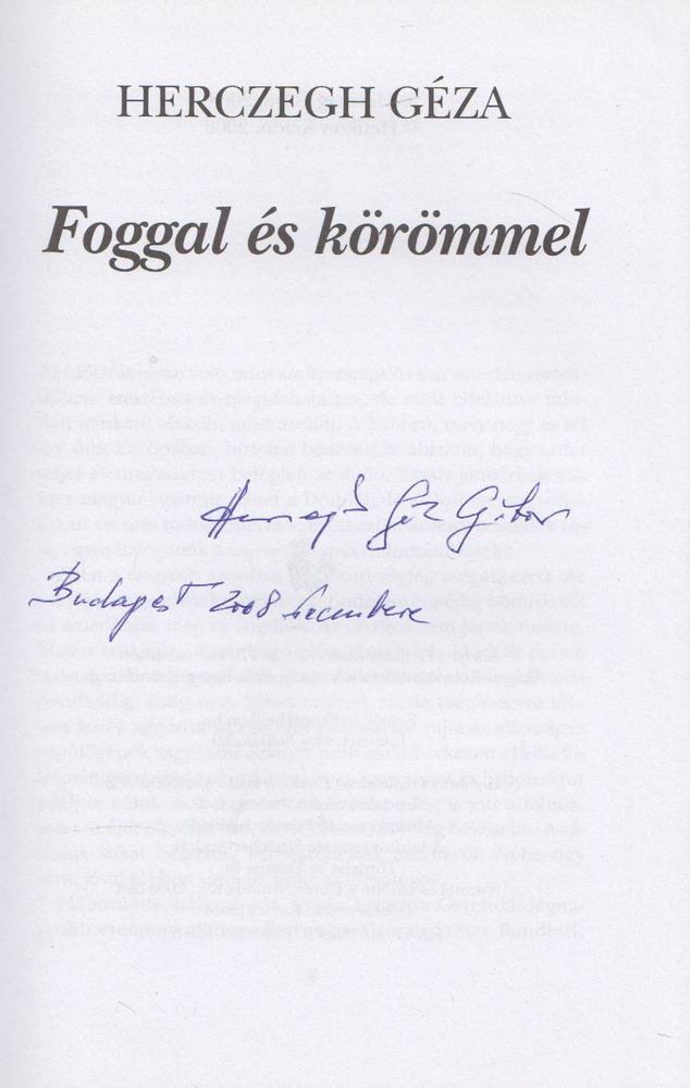 Herczeg Géza - Foggal és körömmel (Aláírt) [antikvár]