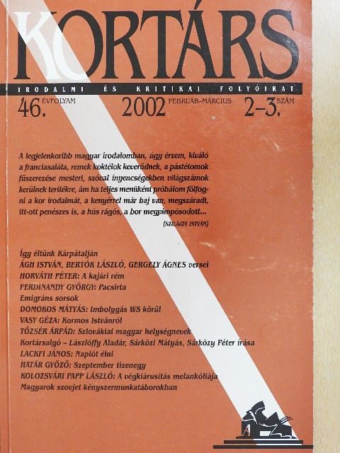 Czigány Lóránt - Kortárs 2002. február-március [antikvár]