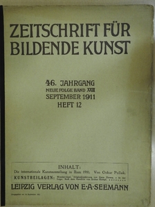 Zeitschrift für Bildende Kunst 1911. september [antikvár]