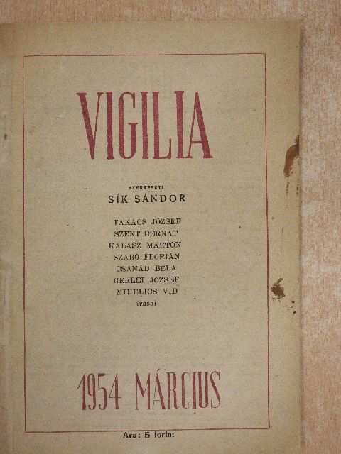Csanád Béla - Vigilia 1954. március [antikvár]