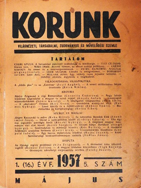 Aszódy János - Korunk 1957. május [antikvár]