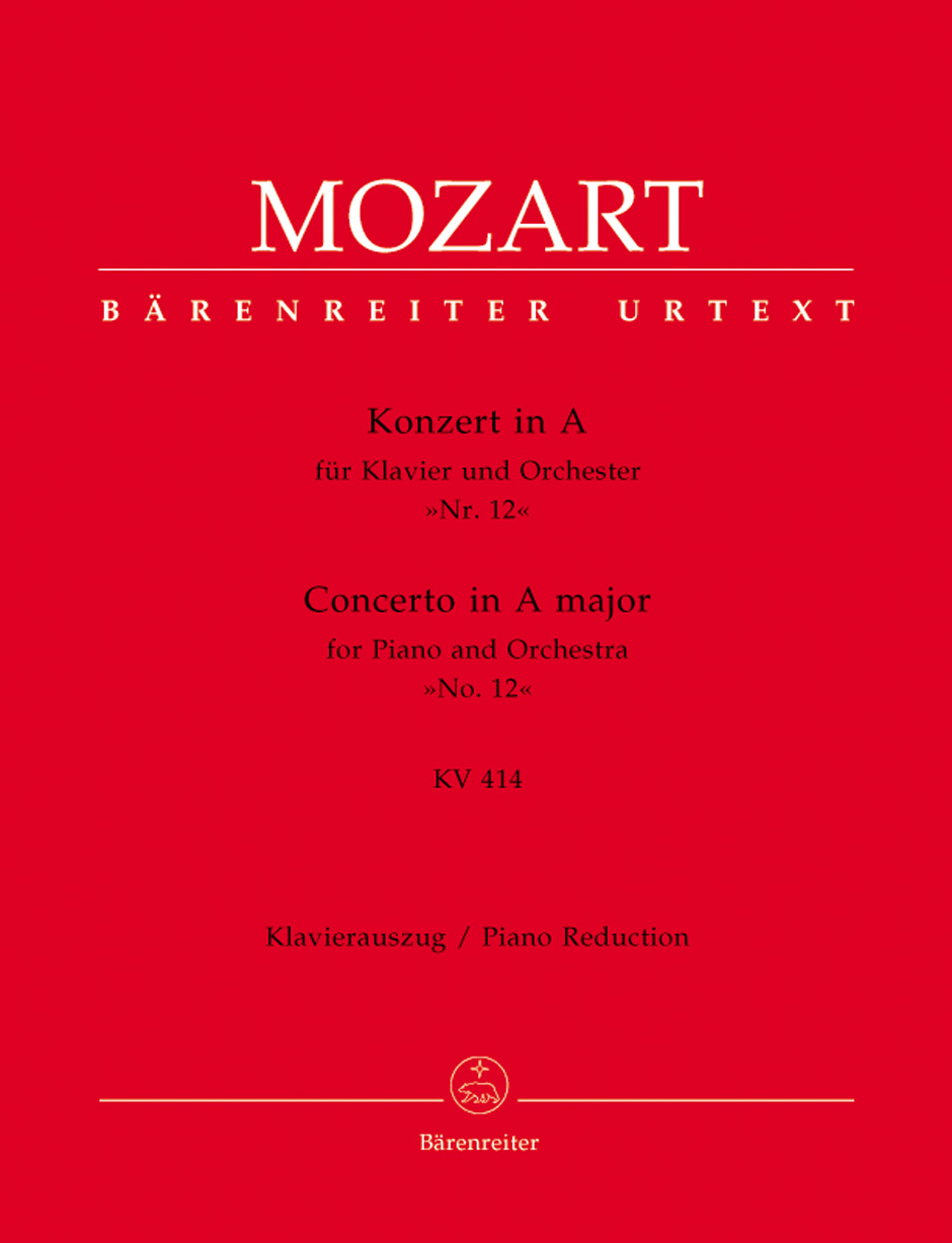 MOZART, W,A, - KONZERT IN A FÜR KLAVIER UND ORCHESTER NR.12 KV 414 KLAVIERAUSZUG URTEXT (ERNST R. BARTHEL)