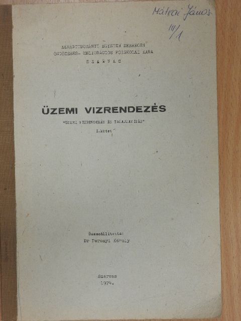 Üzemi vizrendezés I. [antikvár]