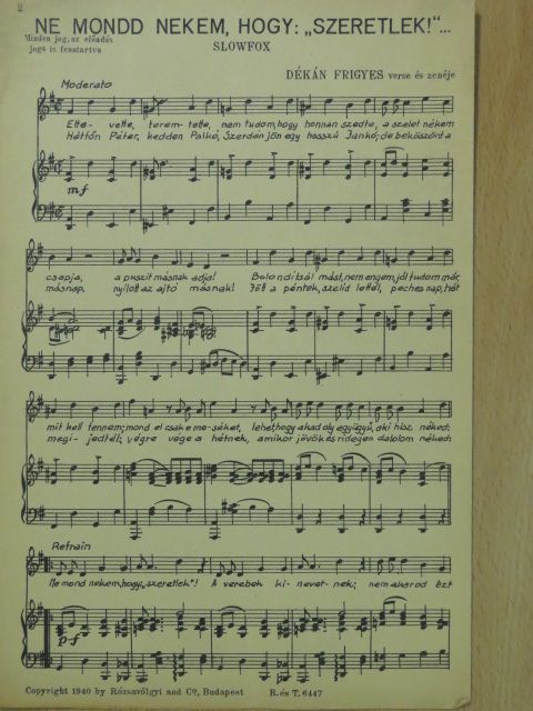 Dékán Frigyes - Ne mondd nekem, hogy: "Szeretlek!"... [antikvár]