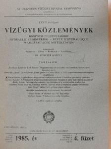 Déri József - Vízügyi Közlemények 1985/4. [antikvár]