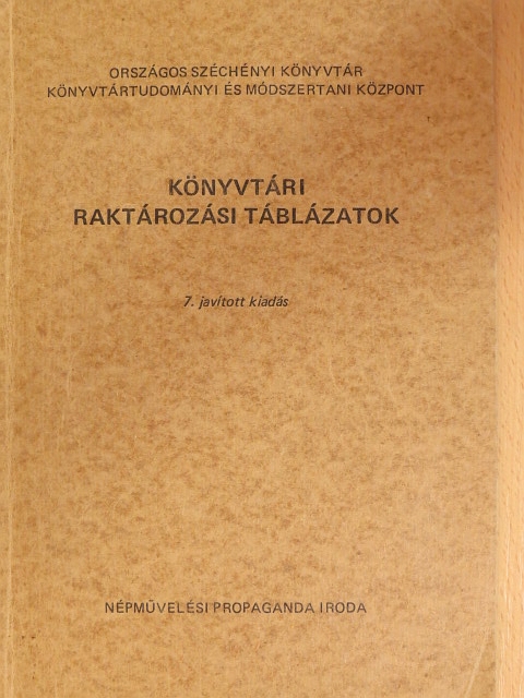 Könyvtári raktározási táblázatok [antikvár]