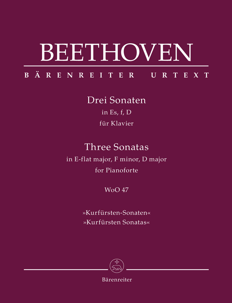 BEETHOVEN - DREI SONATEN IN ES, f, D FÜR KLAVIER WoO 47 "KURFÜRSTEN-SONATEN"