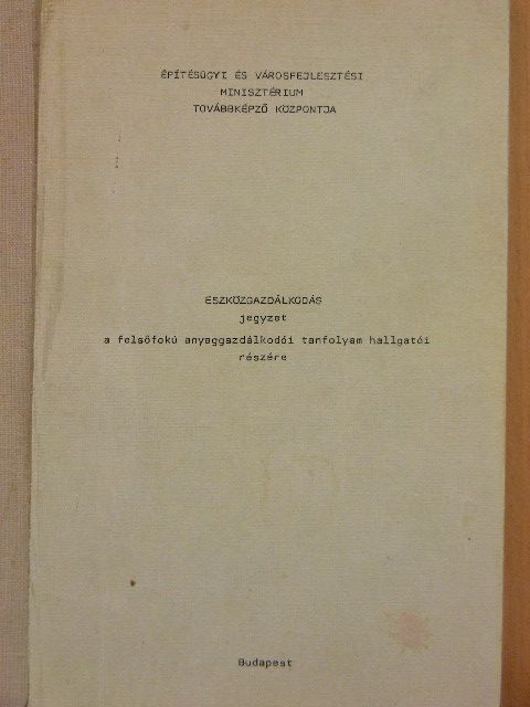 Dr. Révfalvi Miklós - Eszközgazdálkodás [antikvár]
