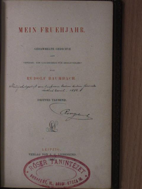 Rudolf Baumbach - Mein Fruehjahr [antikvár]