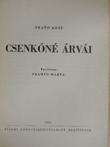 Frano Král - Csenkóné árvái [antikvár]