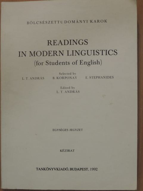 E. P. Hemp - Readings in modern linguistics (for Students of English) [antikvár]