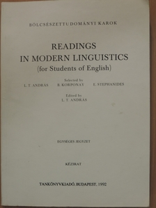 E. P. Hemp - Readings in modern linguistics (for Students of English) [antikvár]