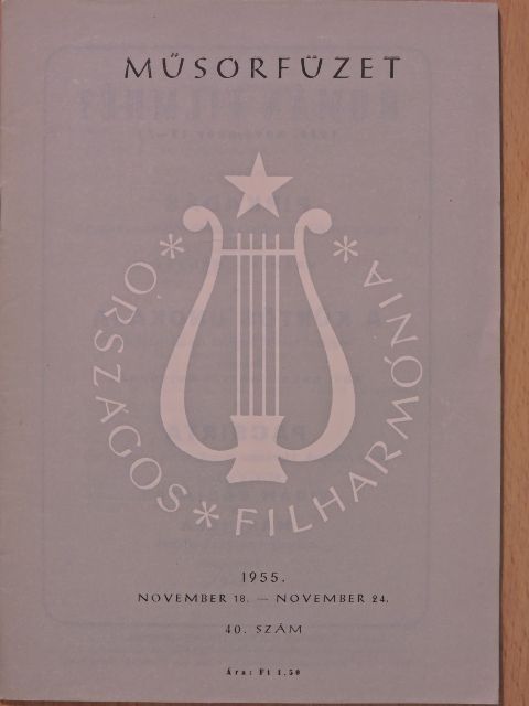 Országos Filharmónia Műsorfüzet 1955/40. [antikvár]