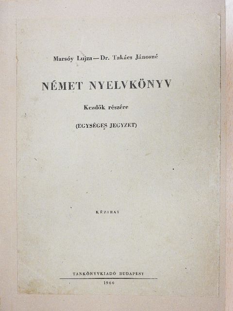 Dr. Takács Jánosné - Német nyelvkönyv [antikvár]