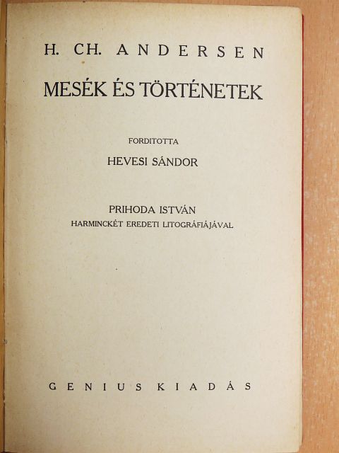 H. Ch. Andersen - Mesék és történetek I. [antikvár]