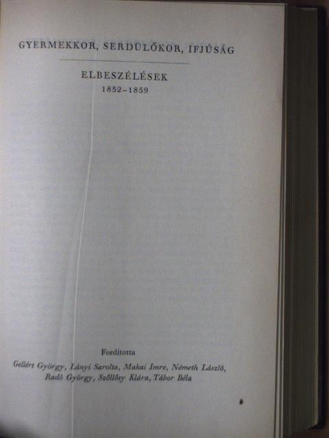 Lev Tolsztoj - Elbeszélések 1852-1859 [antikvár]