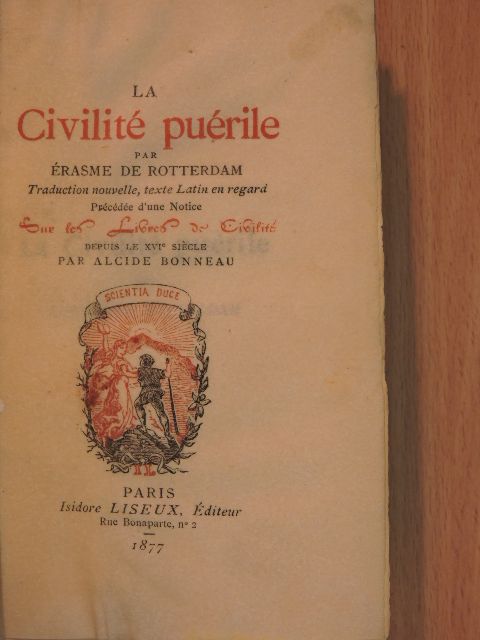 Érasme De Rotterdam - La Civilité puérile [antikvár]