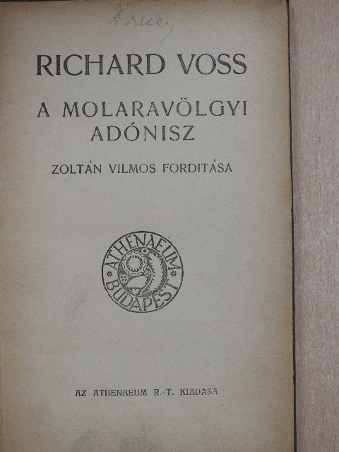 Richard Voss - A molaravölgyi adónisz [antikvár]